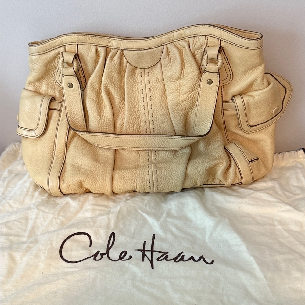 Cole Haan Beige Leather Shoulder Bag